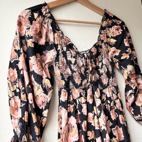NWT Saltwater Lux Black Pink Vye Midi Floral dress Sz S - Picture 4 of 12